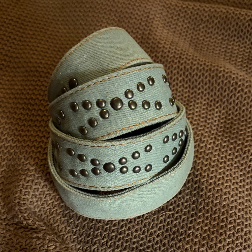 Studded Denim Belt